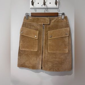 Tan Suede Mini Skirt
